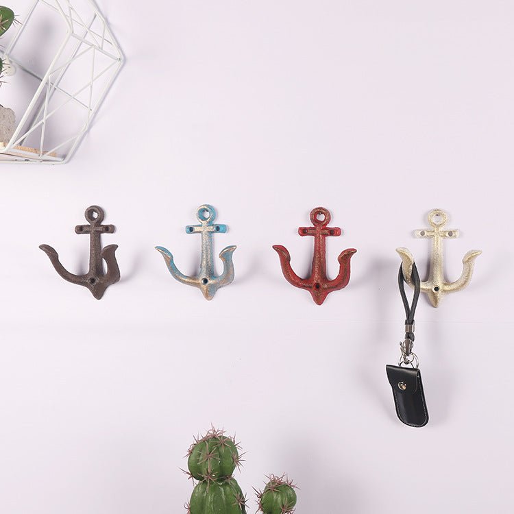 4 colors of the wrought iron anchor wall hooks
