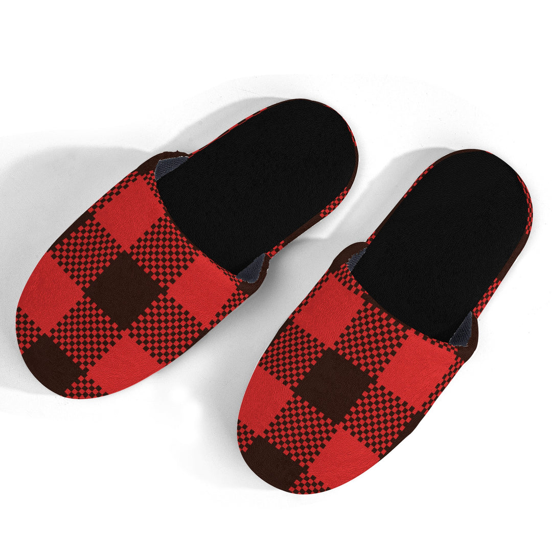 Holiday Checkered Kids Slippers