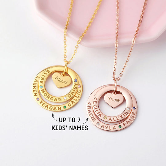Grandma Necklace Birthstone, Grandkids Names Necklace, Nana Jewelry