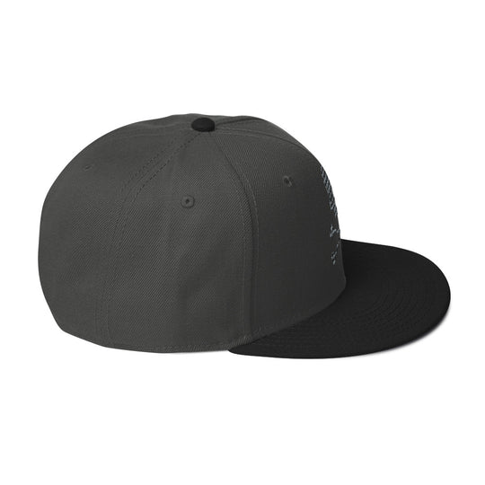 Houndstooth Skull Grey Black Snapback Hat