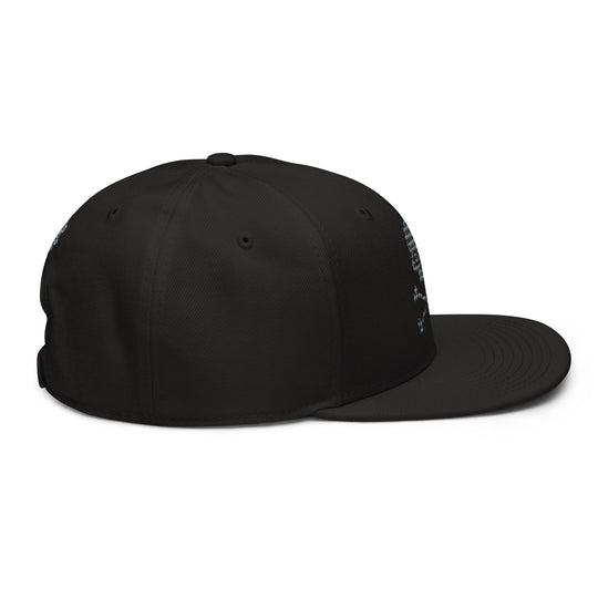 Houndstooth Skull Black Snapback Hat