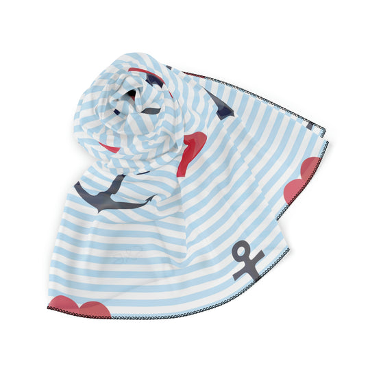 Hearts & Anchors Scarf White