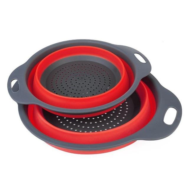 2 PCs Collapsible Silicone Colander