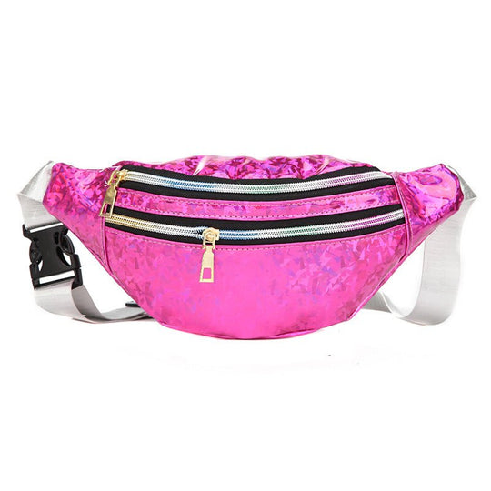 Double Pocket Holographic Cross Body Pack