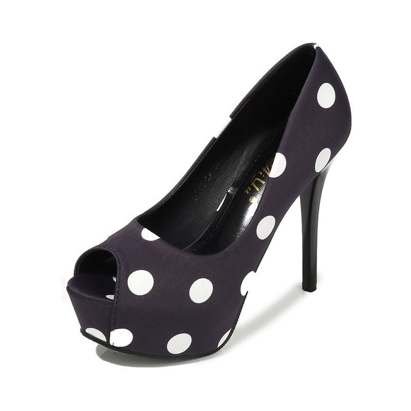 Peep Toe Polkadot high heels