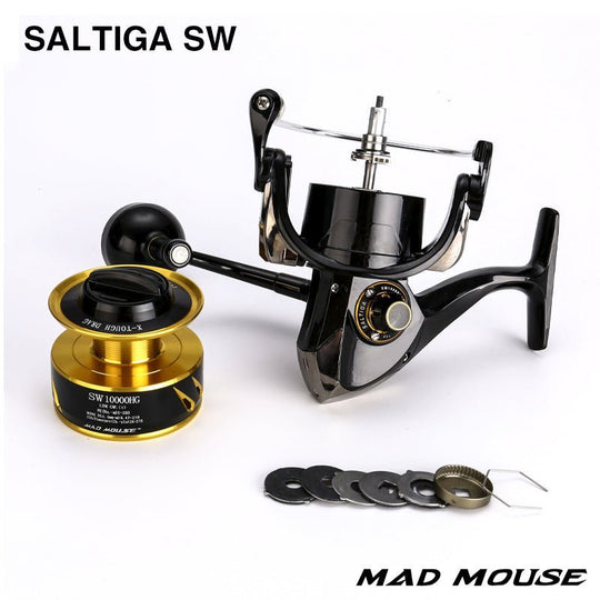 New Madmouse Japan Made Saltiga SW4000XG SW6000HG SW10000HG Spinning Jigging Reel Spinning reel 12BB Alloy reel 35kgs drag power