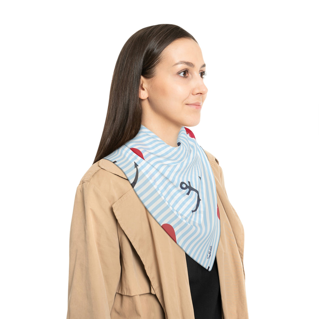 Hearts & Anchors Scarf White