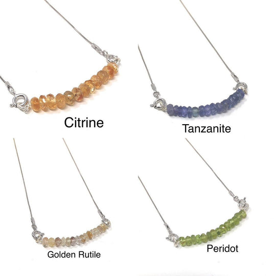 Natural Gemstone Necklace, Birthstone Jewelry, Layering Necklace,