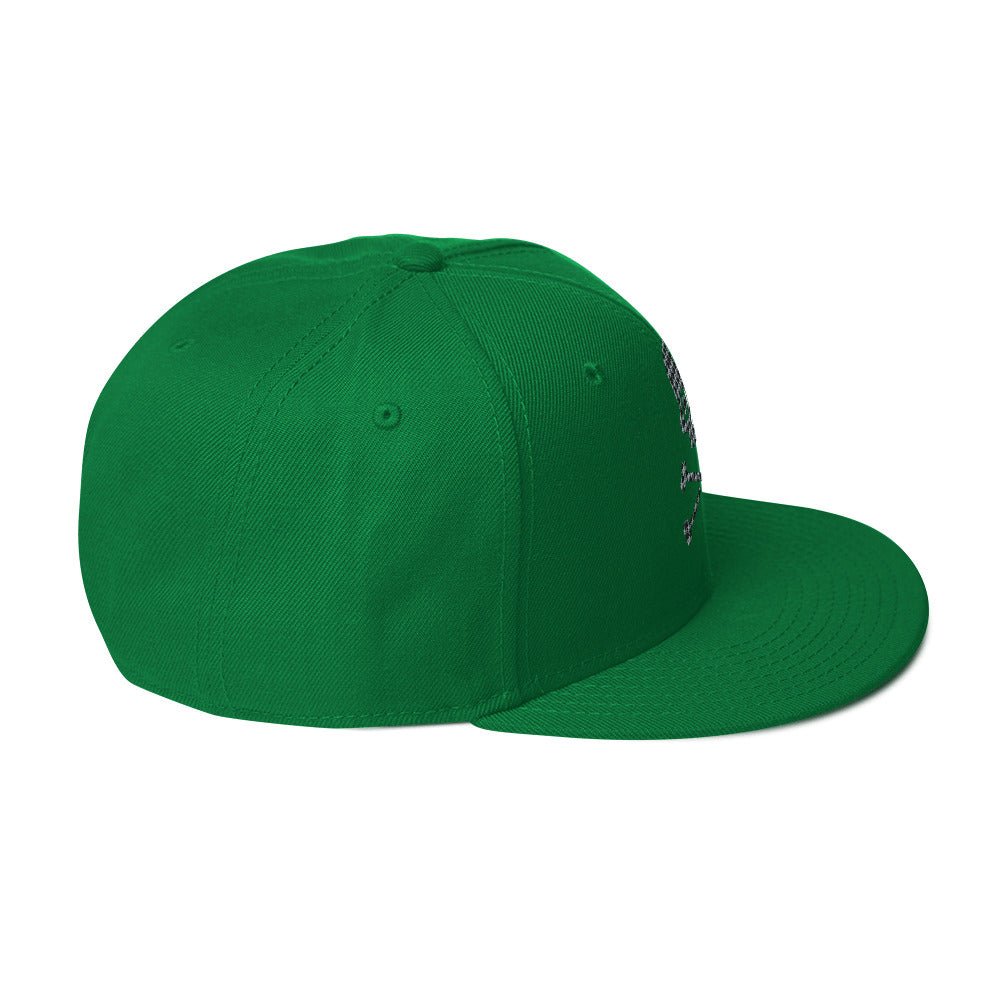 Houndstooth Skull Kelly Green Snapback Hat