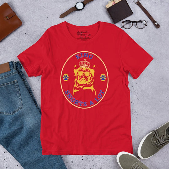 King Snorts A Lot Pug Unisex t-shirt