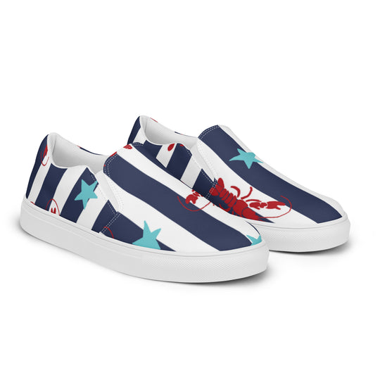 Lobster Stars & Stripes Women’s slip-on canvas shoes
